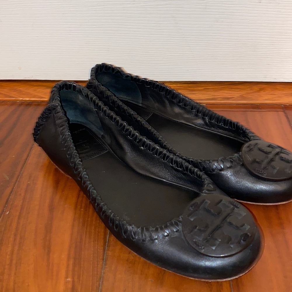 Tory Burch Black Leather Flats